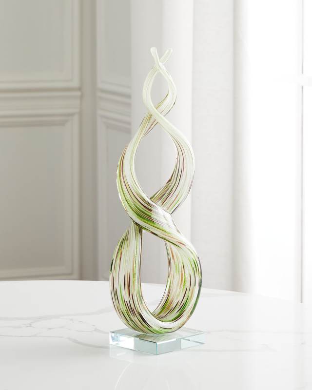 Intertwined Art Glass Sculpture - 5.25" x 4" x 17.25"